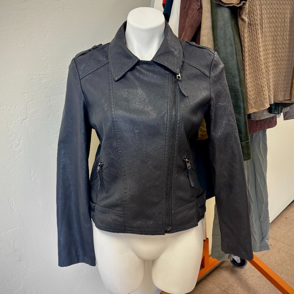 Women's M Black Vegan Leather Jacket